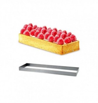 Rectangle Inox Pâtisserie 12x3.5cm Micro-Perforé ht.2cm