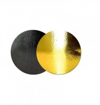 x10 Gold/Black Round Carboard Cake Base (18cm)