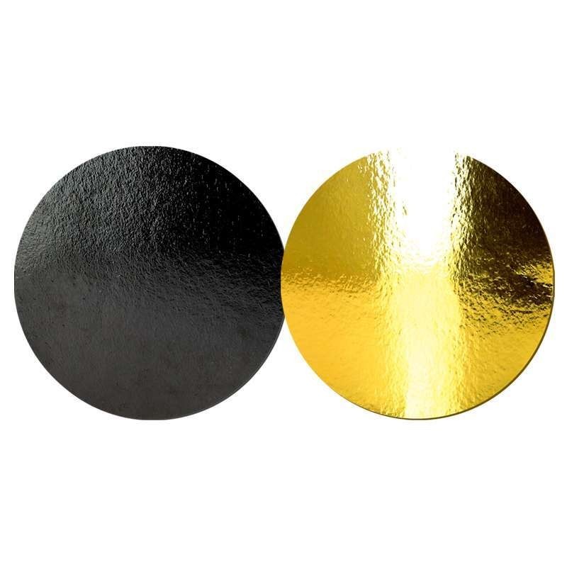 x10 Gold/Black Round Cardboard Cake Base (20cm)