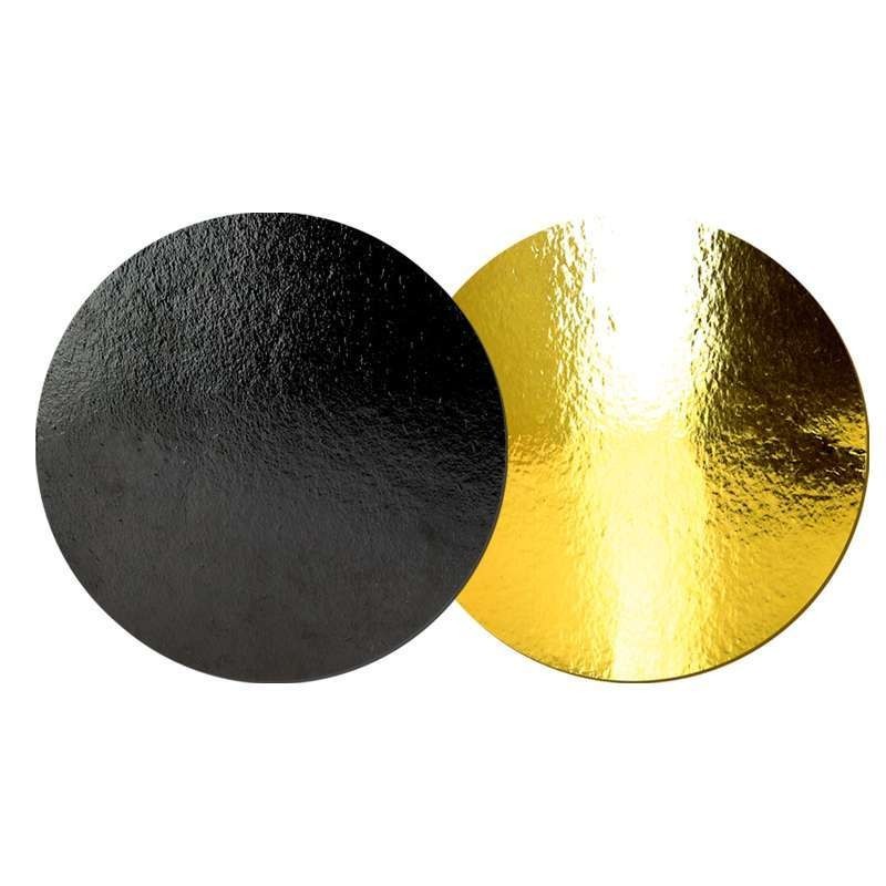 x10 Gold/Black Round Carboard Cake Base (22cm)