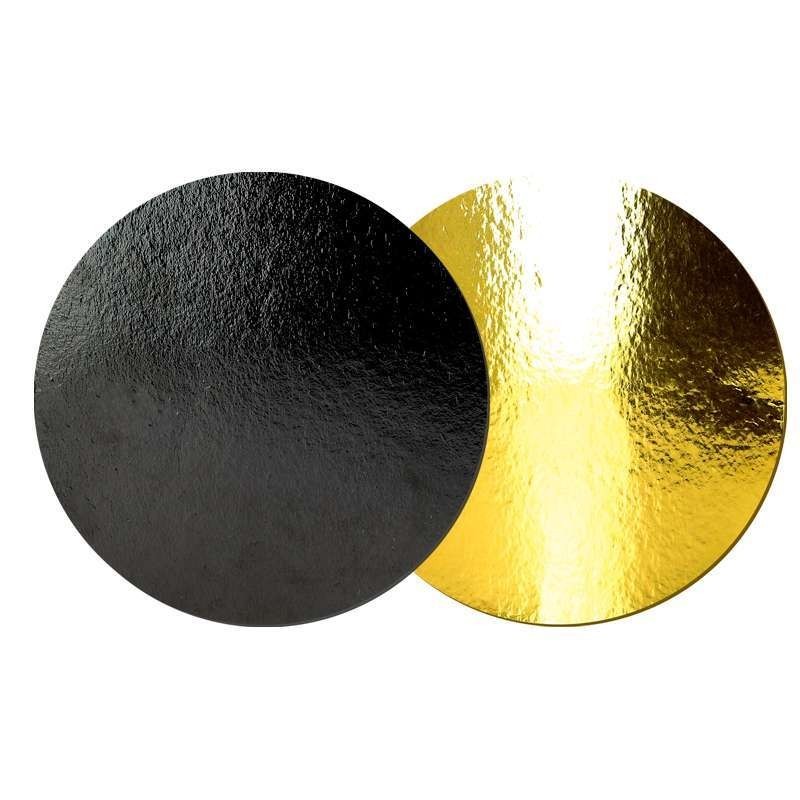 x10 Gold/Black Round Carboard Cake Base (24cm)