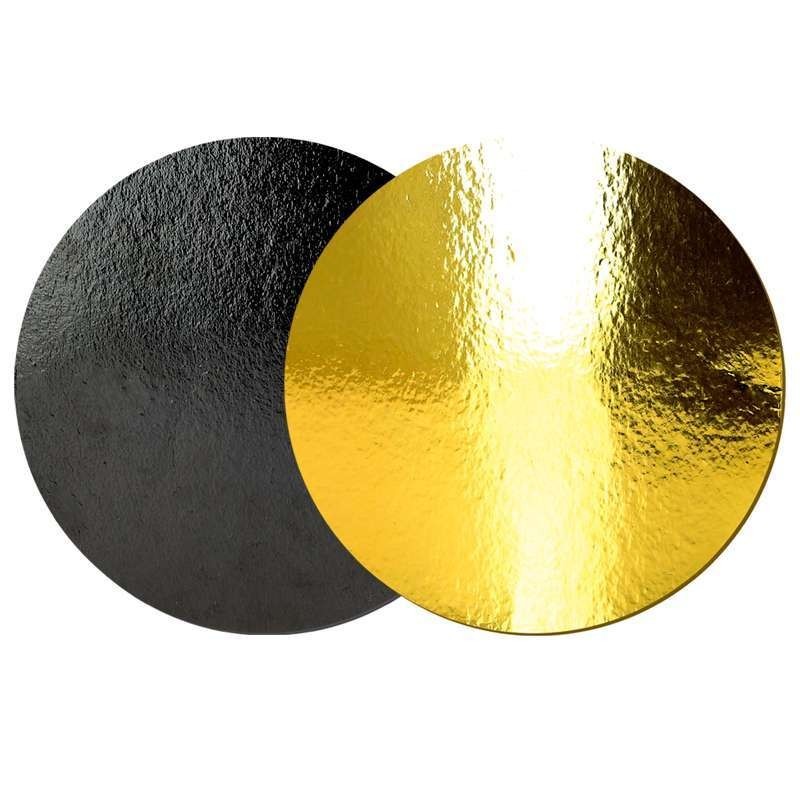 x10 Gold/Black Round Carboard Cake Base (26cm)