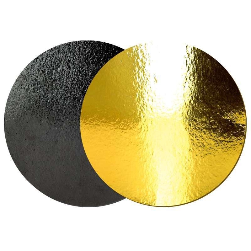 x10 Gold/Black Round Cardboard Cake Base (28cm)