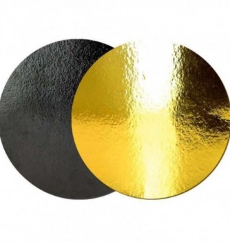 x10 Gold/Black Round Cardboard Cake Base (28cm)
