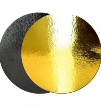 x10 Gold/Black Round Cardboard Cake Base (32cm)