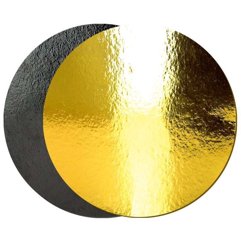 x10 Gold/Black Round Cardboard Cake Base (34cm)