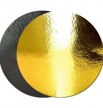 x10 Gold/Black Round Cardboard Cake Base (34cm)