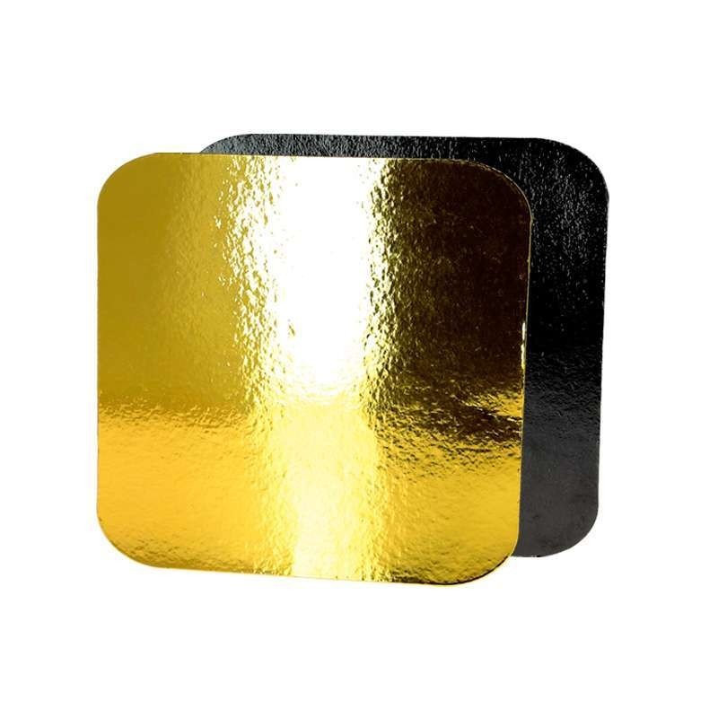 x10 Gold/Black Square Cardboard Cake Base (18x18cm)