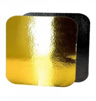 x10 Gold/Black Square Cardboard Cake Base (20x20cm)