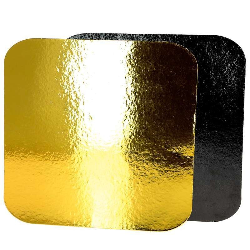 x10 Gold/Black Square Cardboard Cake Base (24x24cm)