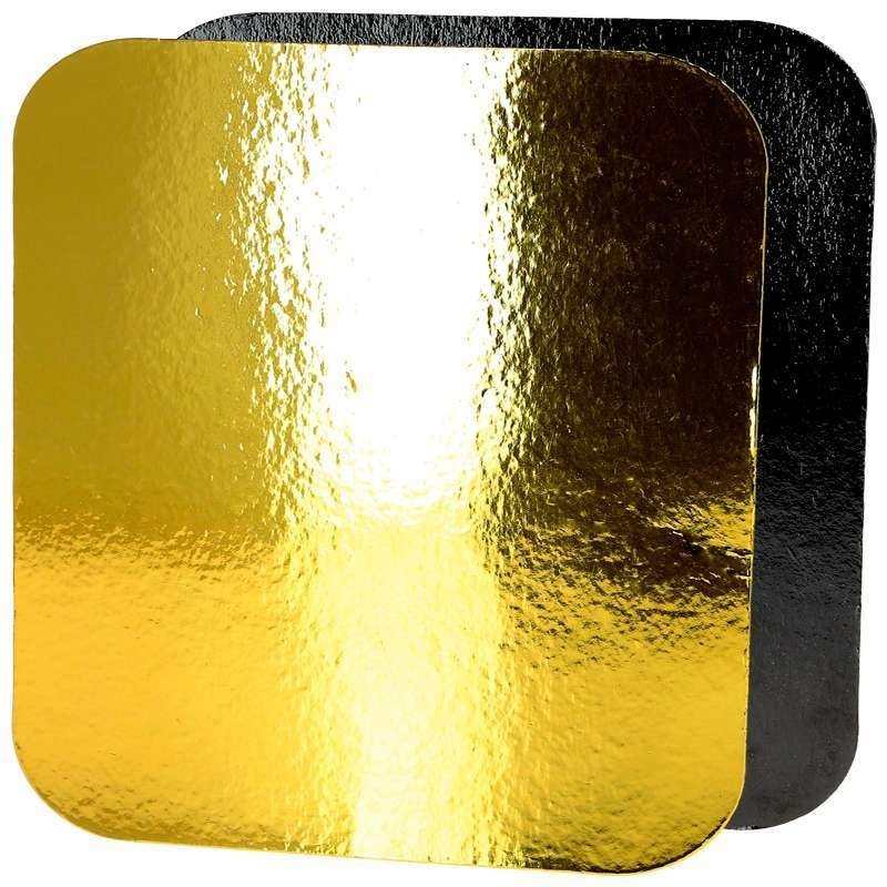 x10 Gold/Black Square Cardboard Cake Base (30x30cm)