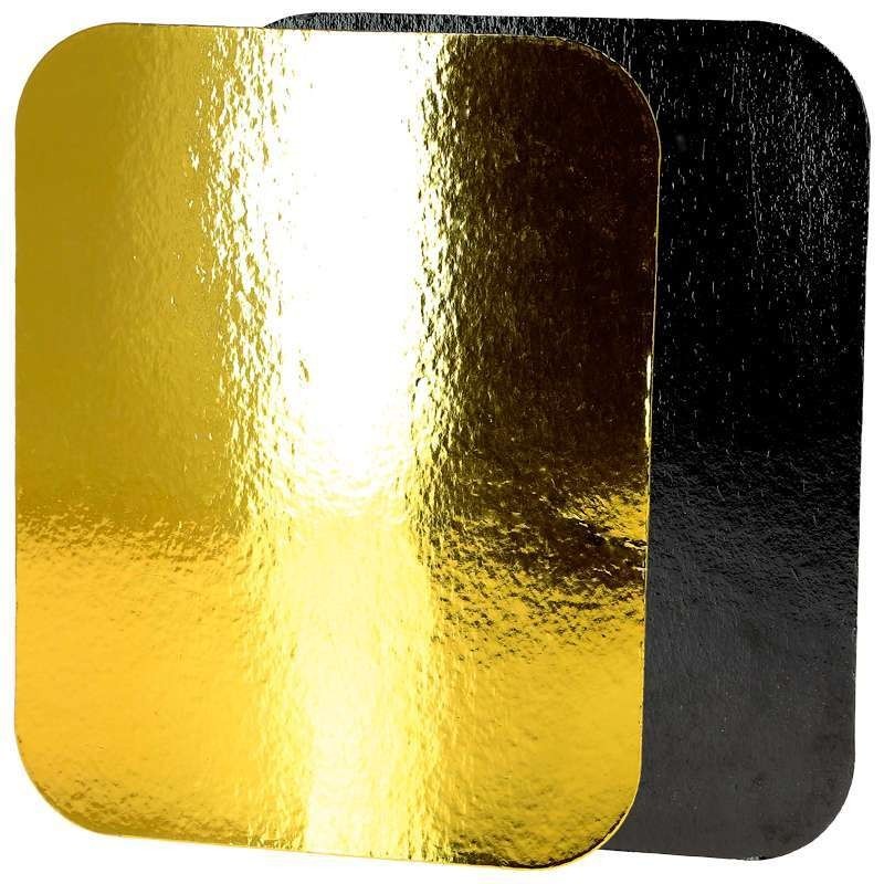 x10 Gold/Black Rectangular Cardboard Cake Base (40x30 cm)