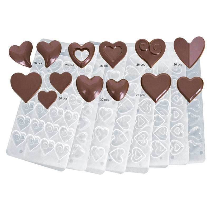 Moule Friture Chocolat Assortiment 8 Modèles de Coeurs