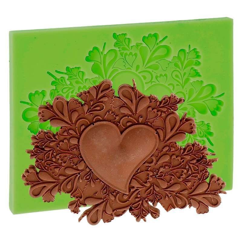 Silicone Mould - Floral Heart (13.5x11cm)