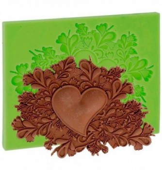 Silicone Mould - Floral Heart (13.5x11cm)