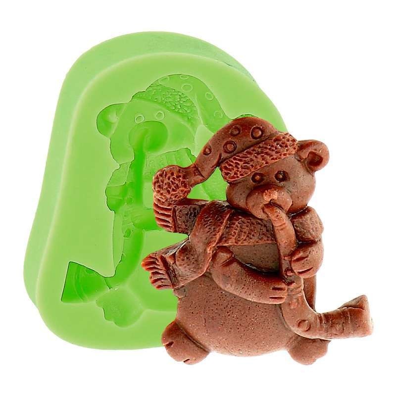 Silicone Mould - Teddy Bear with Trumpet (6x4cm)