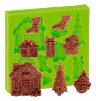 Silicone Mould - Christmas Decorations (2-4x2-3.5cm)