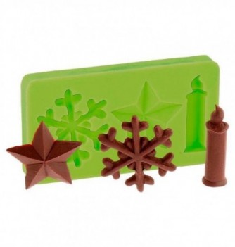 Silicone Mold for Decorations - Snowflake Star and Candle...
