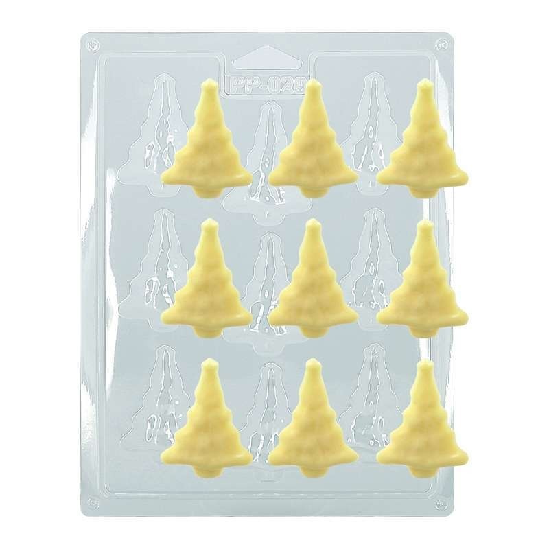 Chocolate Friture Thermoformed Mould - Christmas Tree x 9 6x4.5cm