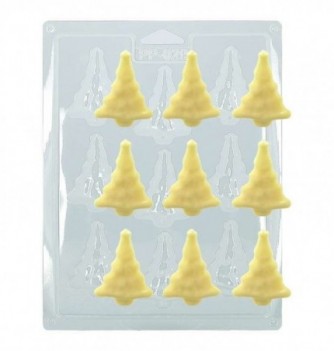 Chocolate Friture Thermoformed Mould - Christmas Tree x 9...