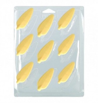 Plastic Plate for Chocolate - Feathers x 9 6.5x2.5cm