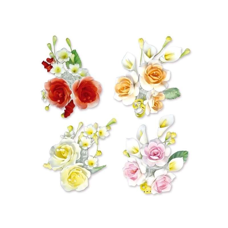 Gumpaste Flowers - Colored flowers h140mm 