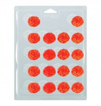 Chocolate Friture Thermoformed Mould - Roses x 18 diam. 3cm