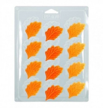 Plastic Plate for Chocolate -  Leaves x 12 5cm