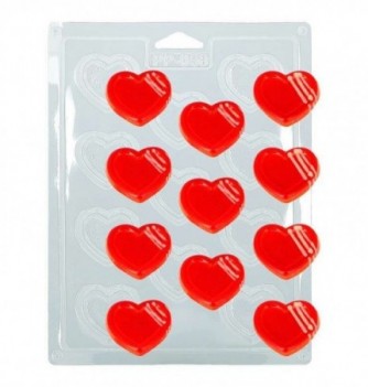 Moule chocolat fritures 11 Cœurs 40mm
