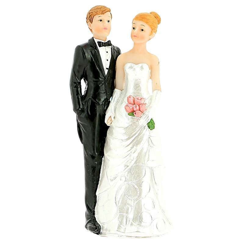 Figurine pour gâteau de mariage - Couple de mariés avec Valise