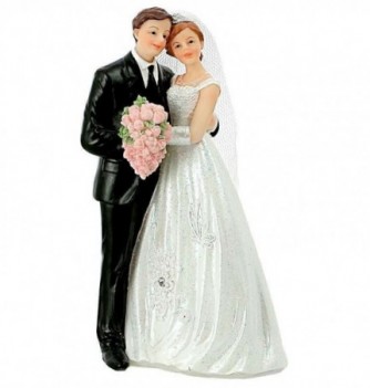 Figurine Gâteau Mariage avec Bouquet