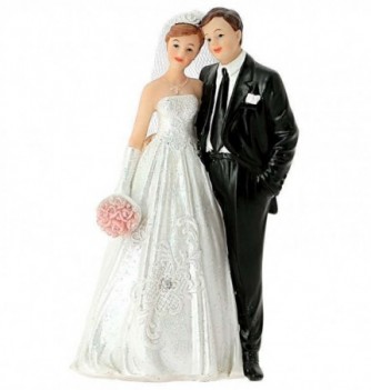 Figurine Gâteau Mariage Robe Brodée