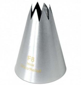 Fluted F8 - Stainless Steel Piping Nozzle