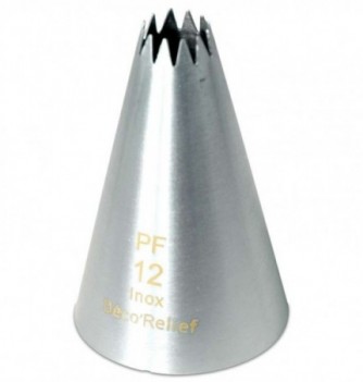 Stainless steel pastry tube petit-four 12 teeth