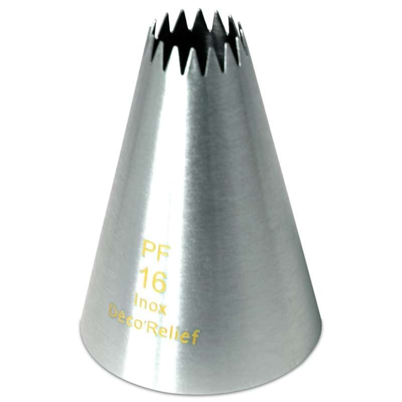 Petit-four 16 teeth - Stainless Steel Piping Nozzle