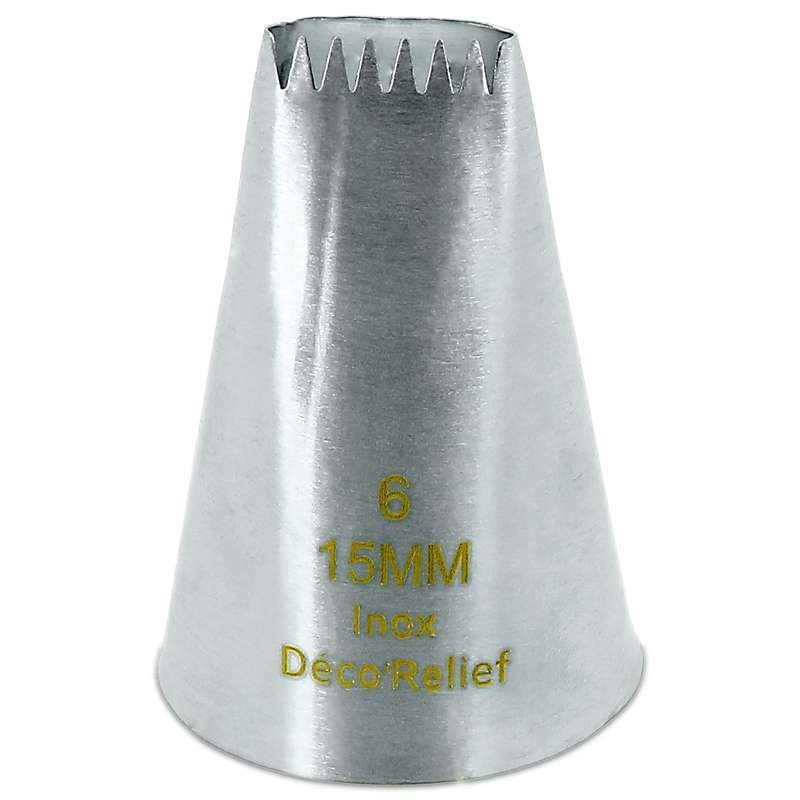 Douille Pâtisserie Inox Buches 6 dents