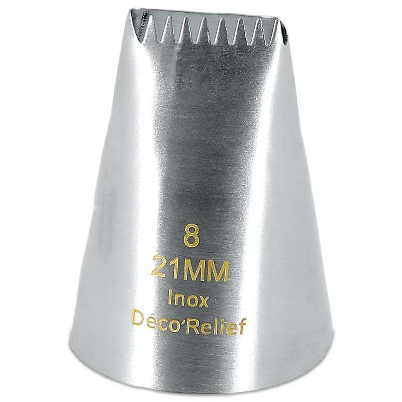 Douille Pâtisserie Inox Buches 8 dents