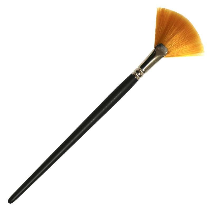 Fan brush for edible gold & silver leaf