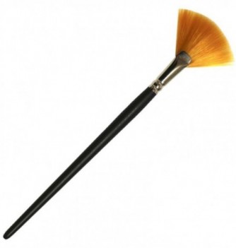 Fan brush for edible gold & silver leaf