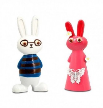 Injected Mould - Boy and Girl Rabbit