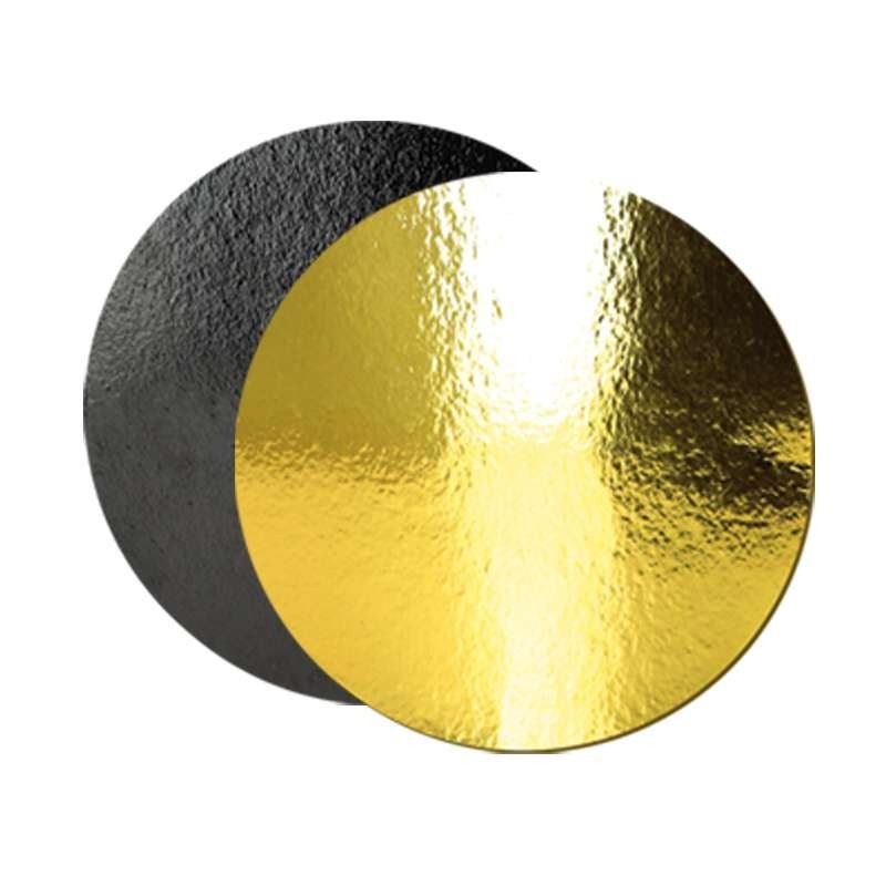 x40 Gold/Black Round Cardboard Cake Base (8cm)