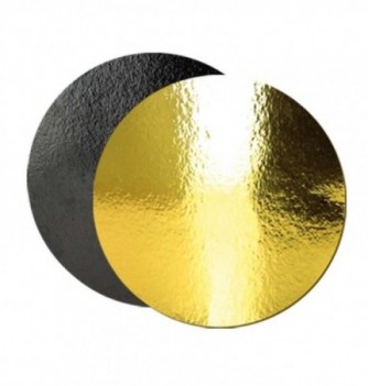 x40 Gold/Black Round Cardboard Cake Base (8cm)