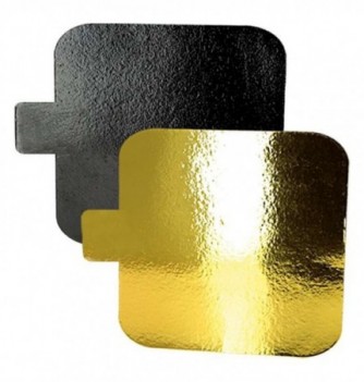 x40 Gold/Black Square Cardboard Cake Base (6x6cm)