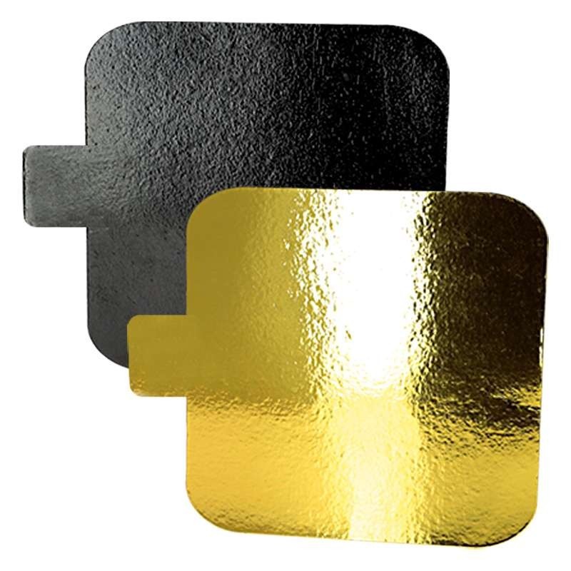 x40 Gold/Black Square Cardboard Cake Base (8x8cm)