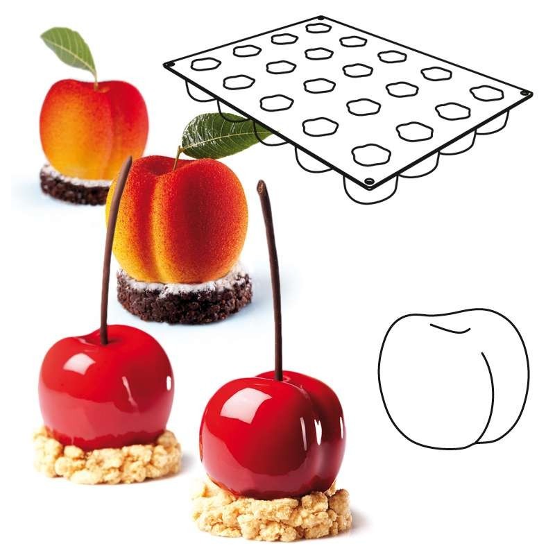 Peach/Cherry Tutti Frutti - PAVOFLEX Moulds (55x53x46mm - 90ml)