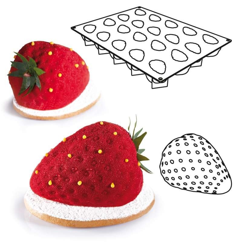 Strawberry Tutti Frutti - PAVOFLEX Moulds (71x54x46mm - 90ml)