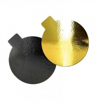 x40 Gold/Black Round Cardboard Cake Base (6cm)