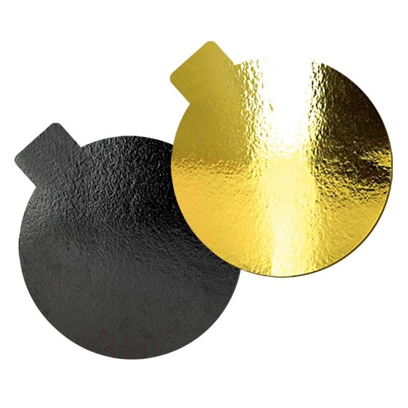 x40 Gold/Black Round Cardboard Cake Base (8cm)