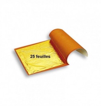 Feuille d'Or Alimentaire Carnet de 25 Feuilles