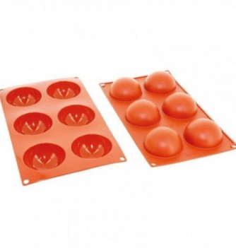 Silicone Mould - Semi Sphere (6pcs)